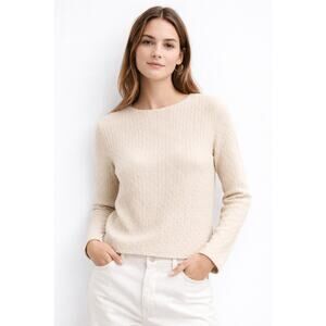 The Row Soft Knit Sweater Ivory Crewneck‎ Luxury Minimalist